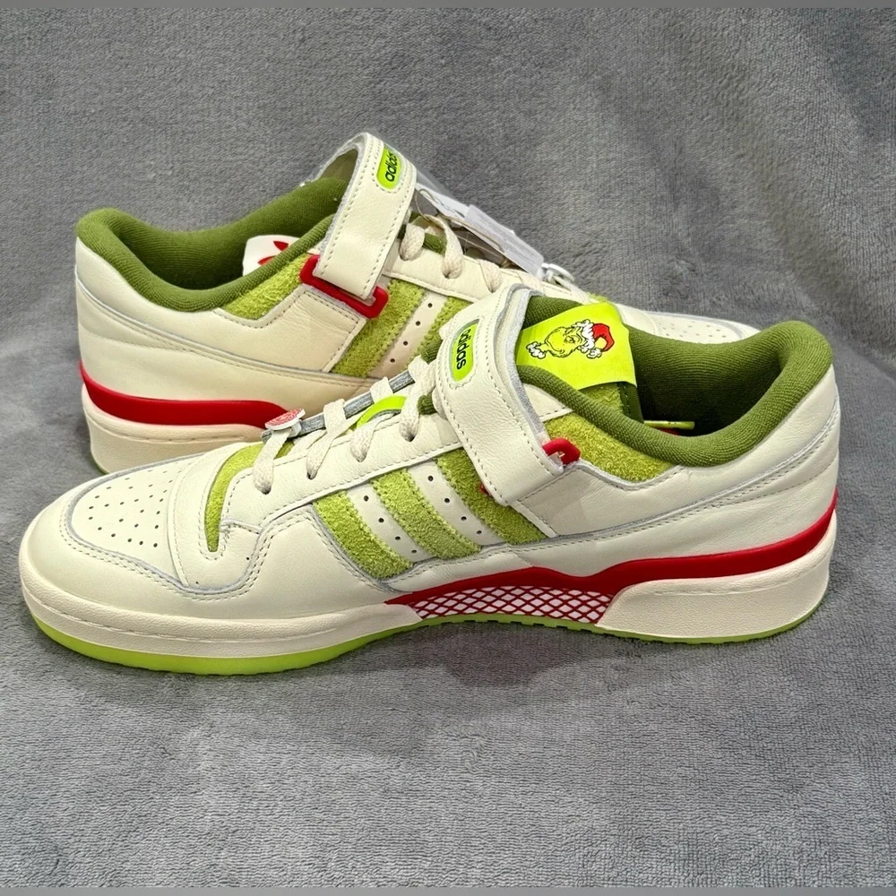 Adidas Dr. Seuss x Forum Low The Grinch - Cream White Size 11 New Christmas